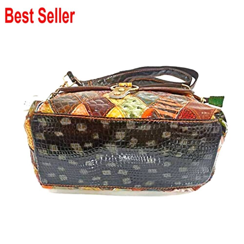 Genuine Leather Tote Bag with Adjustable Strap and Multiple Pockets - Picture 4 of 4